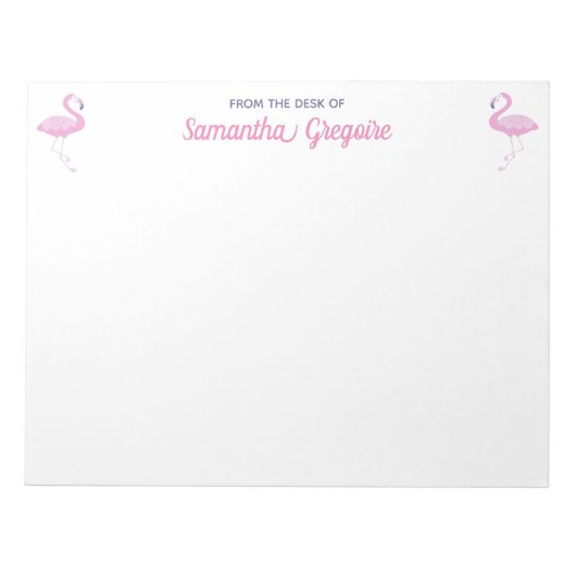 Bloc-note Oiseau De Flamant rose Rose Du Bureau De (Devant)