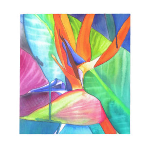 Bloc-note Oiseau du Paradis Strelitzia fleur art tropical