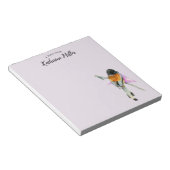 Bloc-note Oiseau élégant orange et noir à l'aquarelle (Incliné)