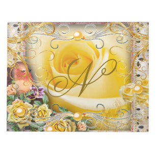 Bloc-note Oiseau rose Rose Rose Rose Rose Botanical Pearl Jo