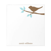 Oiseau sur une branche Notepads personnalisés