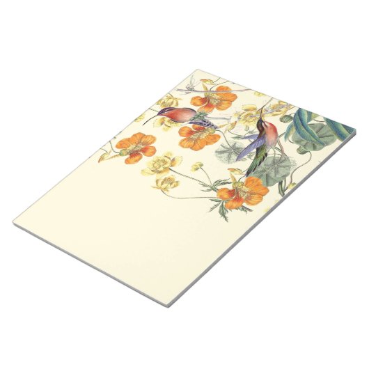 Bloc-note Oiseaux de colibri Fleurs Flore Faune (Incliné)