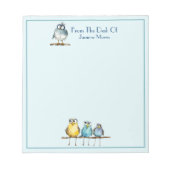 Bloc-note Oiseaux fantaisistes Sur Un Nom De Membre Bloc-Not (Devant)