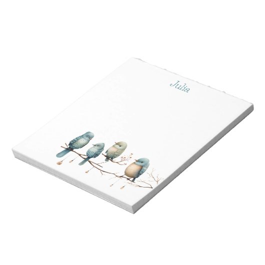 Bloc-note Oiseaux lunaires sur Branches Élégance intemporell (Tourné)