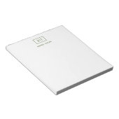 Bloc-note Olive foncé Vert simple Monogramme moderne (Incliné)