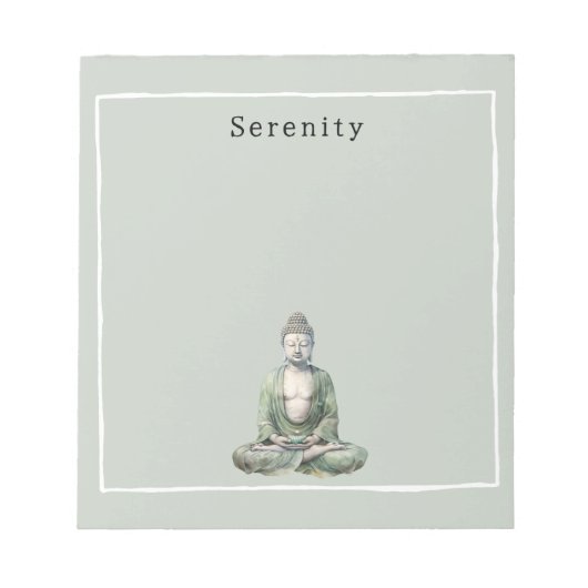 Bloc-note Olive Green Buddha Meditation Personalized  (Devant)