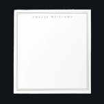 Bloc-note Olive Green Minimalist Monogram<br><div class="desc">Create your own personalized notepad with monogram name in elegant chic typography and olive green line border design.</div>