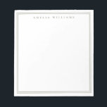Bloc-note Olive Green Minimalist Monogram<br><div class="desc">Create your own personalized notepad with monogram name in elegant chic typography and olive green line border design.</div>