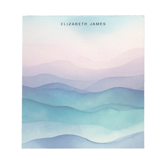 Bloc-note Ombre bleu couche d'aquarelle profonde Océan (Devant)