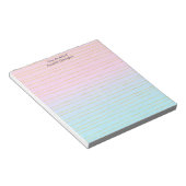 Bloc-note Ombre bleu rose avec lignes or (Incliné)