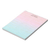 Bloc-note Ombre bleu rose avec lignes or (Tourné)