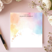 Bloc-note Ombre Rainbow Watercolor Wash Nom personnalisé