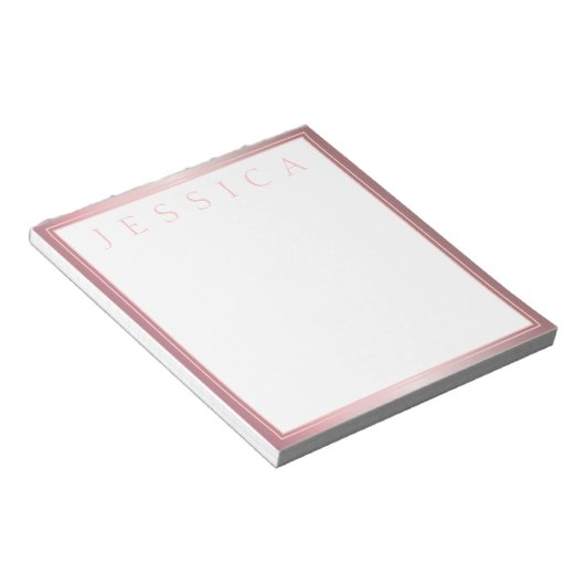 Bloc-note Ombre Rose Blush & Subtil | Votre nom (Incliné)