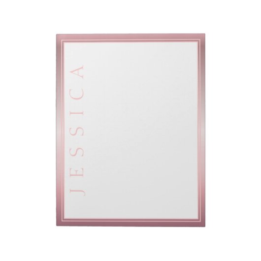 Bloc-note Ombre Rose Blush & Subtil | Votre nom (Tourné)