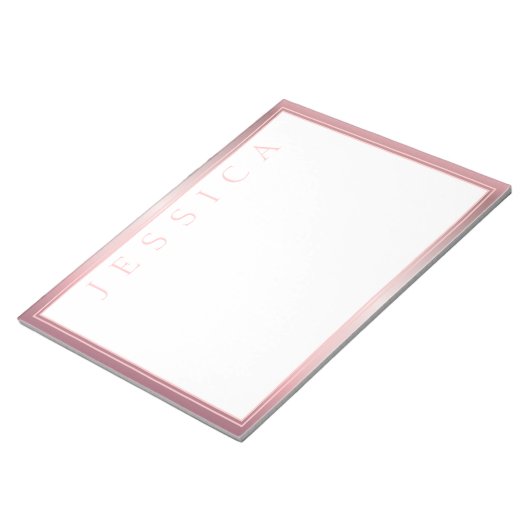 Bloc-note Ombre Rose Blush & Subtil | Votre nom (Incliné)