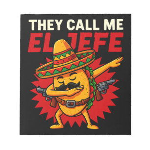 Bloc-note On M'Appelle El Jefe Taco Funny Boss Cinco De Mayo