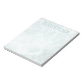 Bloc-note Opacité argentée Seafoam Élégant Nom de script per (Tourné)