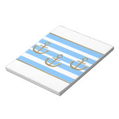 Bloc-note or ancre bleu blanc arrière - plan (Tourné)