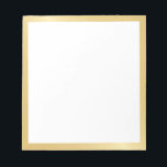 Bloc-note Or blanc élégant<br><div class="desc">Le Bloc-notes blanc dispose d'un espace blanc avec bordure dorée. Veuillez noter : Les détails de la feuille sont simulés dans l'illustration. Il n'y aura pas de métal sur ce produit.</div>