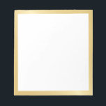 Bloc-note Or blanc élégant<br><div class="desc">Le Bloc-notes blanc dispose d'un espace blanc avec bordure dorée. Veuillez noter : Les détails de la feuille sont simulés dans l'illustration. Il n'y aura pas de métal sur ce produit.</div>