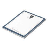 Bloc-note Or bleu moderne avec logo d'entreprise (Tourné)