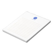 Bloc-note Or & Bleu Simple Moderne Monogramme Personnalisé (Tourné)