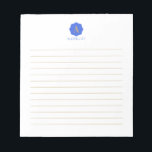 Bloc-note Or & Bleu Simple Moderne Monogramme Personnalisé<br><div class="desc">Ce bloc-notes personnel moderne est doté d'un monogramme simple aux couleurs or et bleu roi. Personnalisez le texte avec votre nom ou n'importe quel texte. Ce bloc-notes peut être un cadeau parfait pour un enseignant,  des amis ou vous-même. D'autres modèles de papeterie sont disponibles dans ma boutique BaraBomStudio</div>
