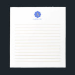 Bloc-note Or & Bleu Simple Moderne Monogramme Personnalisé<br><div class="desc">Ce bloc-notes personnel moderne est doté d'un monogramme simple aux couleurs or et bleu roi. Personnalisez le texte avec votre nom ou n'importe quel texte. Ce bloc-notes peut être un cadeau parfait pour un enseignant,  des amis ou vous-même. D'autres modèles de papeterie sont disponibles dans ma boutique BaraBomStudio</div>
