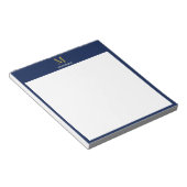 Bloc-note Or Monogramme Doré Navy Profond Nom Personnalisé L (Incliné)