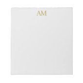 Bloc-note Or Monogramme Initiales Calligraphie Pro (Devant)