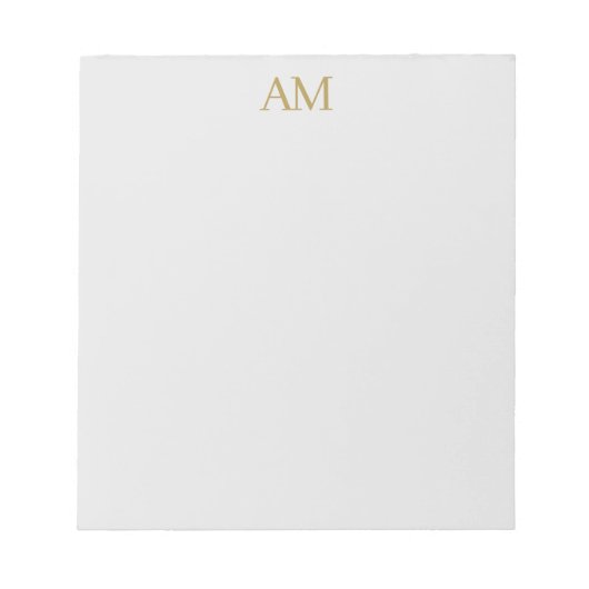 Bloc-note Or Monogramme Initiales Calligraphie Pro (Devant)