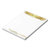 Bloc-note Or Monogramme Noir Chic Moderne Écriture Minimalis (Tourné)