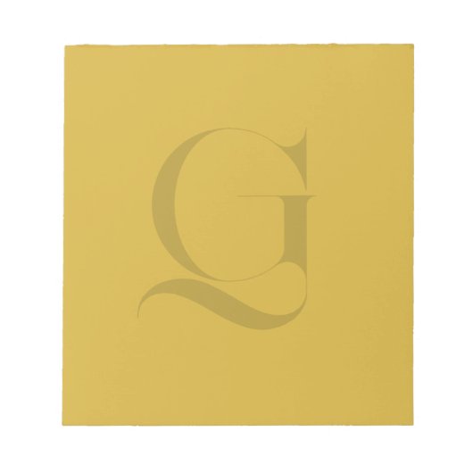 Bloc-note Or Monogramme Unique Personnalisé M Or (Devant)