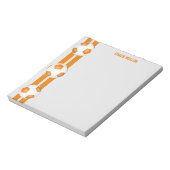 Bloc-note orange blanc équipe couleurs entraîneur de footbal (Tourné)