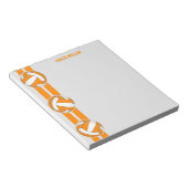 Bloc-note orange blanc équipe couleurs entraîneur de volley- (Incliné)