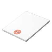 Bloc-note Orange & Blanc Simple Monogramme Classique tendanc (Tourné)