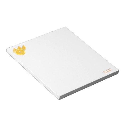 Bloc-note Orange brillant, Fruit coupé Photo (Incliné)