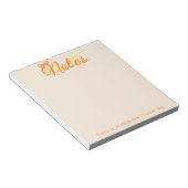 Bloc-note Orange Chaud & Jaune Personnalisé Marque (Incliné)