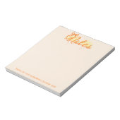 Bloc-note Orange Chaud & Jaune Personnalisé Marque (Tourné)