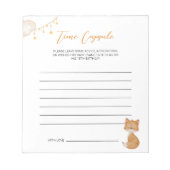 Bloc-note Orange Cute Fox Baby shower temps Capsule (Devant)