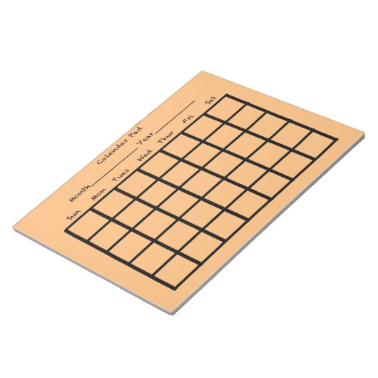 Bloc-note Orange du tableau calendrier (Incliné)