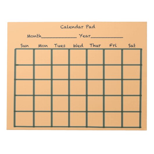 Bloc-note Orange du tableau calendrier (Devant)