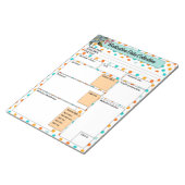 Bloc-note Orange floral n Bleu _ Collecte de données sur les (Incliné)