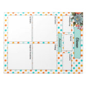 Bloc-note Orange floral n Bleu _ Maladie Temp 1 (Devant)