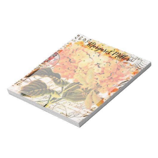 Bloc-note Orange hydrangea personnalisé (Tourné)