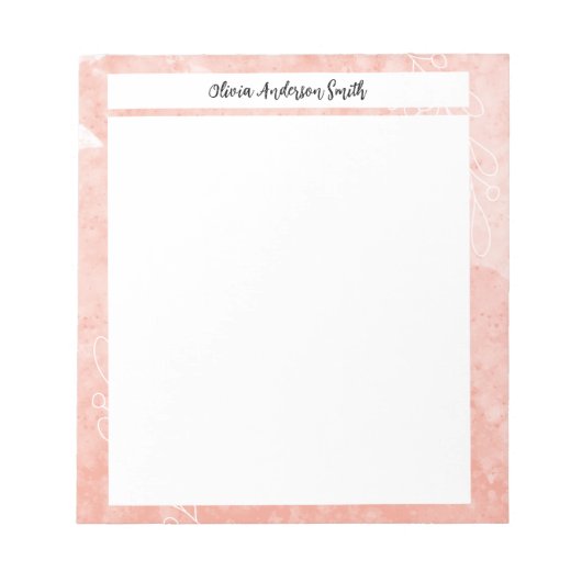 Bloc-note Orange Minimalist Custom Notepad | Cute Gift (Devant)