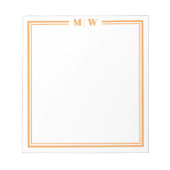 Bloc-note Orange Minimalist Monogram (Devant)