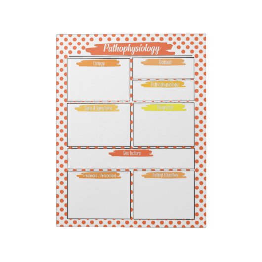 Bloc-note Orange Nurse - Modèle de pathophysiologie (Tourné)