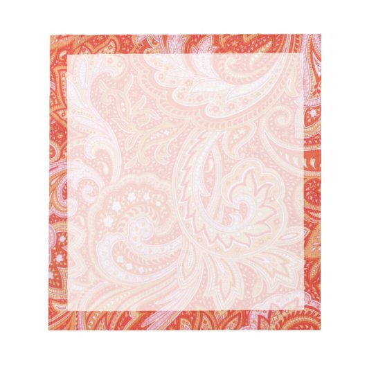 Bloc-note Orange Paisley (Devant)