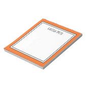 Bloc-note Orange personnalisé Blanc Couleur modifiable (Tourné)